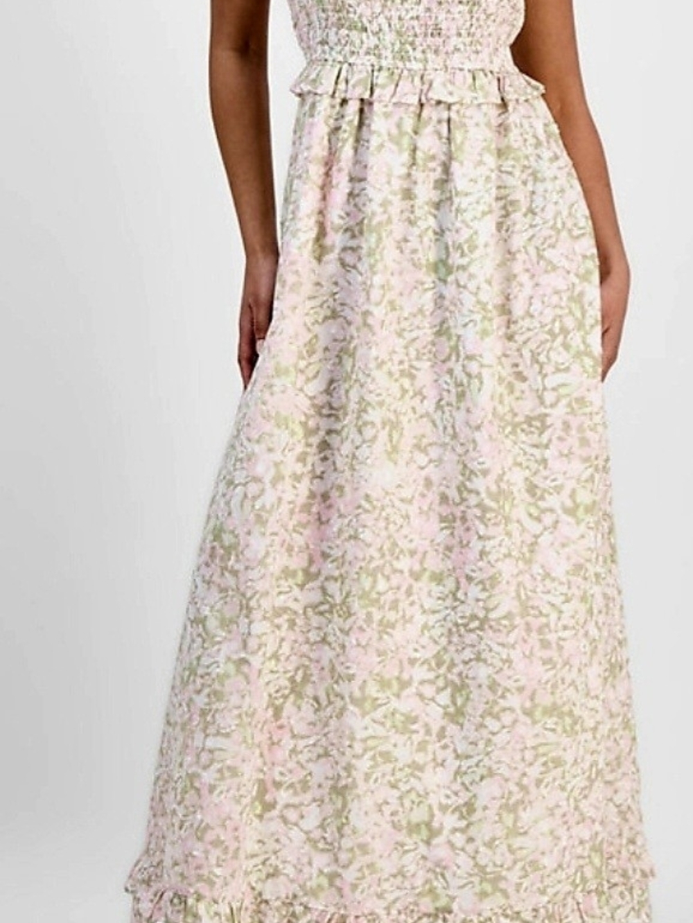 And Now This Floral Pink & Green Maxi Skirt Sz XL